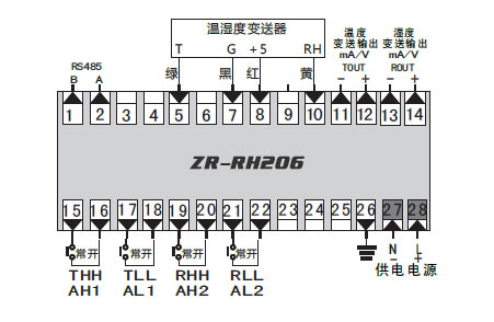 溫濕度控制器 接線圖