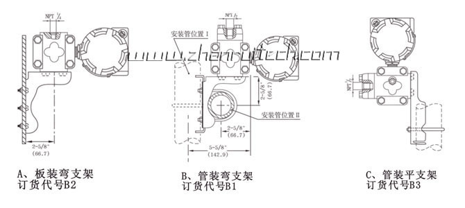 3051差壓變送器安裝方式圖1