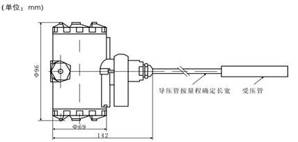 導(dǎo)壓式液位變送器外形尺寸圖