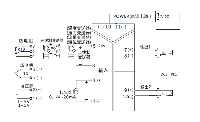 ZR-30智能信號隔離器接線圖