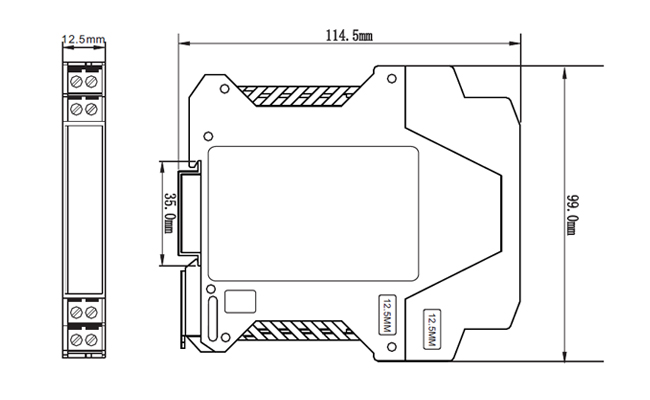 ZR-2000模擬量隔離器外形尺寸