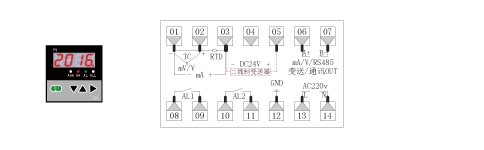 ZR-C703單回路數(shù)顯表接線圖