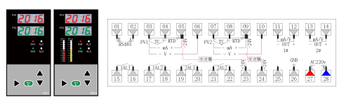 ZR-S823/TS823雙光柱數(shù)顯表接圖