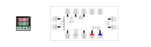 AT70D2溫度PID調(diào)節(jié)儀接線圖(48*48)
