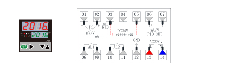 AT808D智能PID調(diào)節(jié)儀接線圖