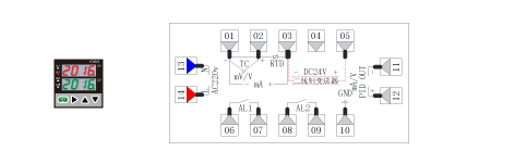 AT808D2智能PID調(diào)節(jié)儀接線圖