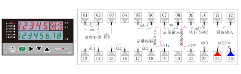 LK802補(bǔ)償式流量積算儀接線